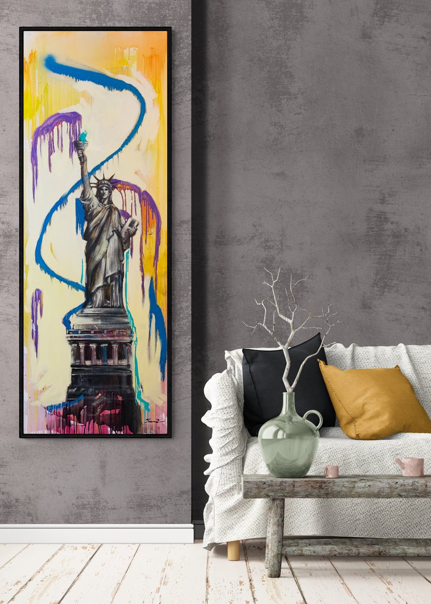 Big painting - Statue of Liberty - Vertical painting - USA - New York by Yaroslav Yasenev
