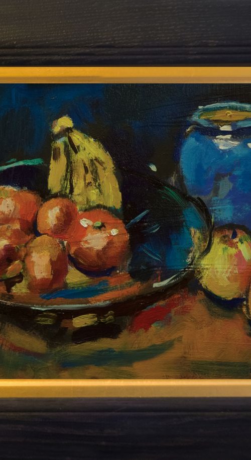 Still Life with Fruit Bowl and Blue Vase by Andre Pallat