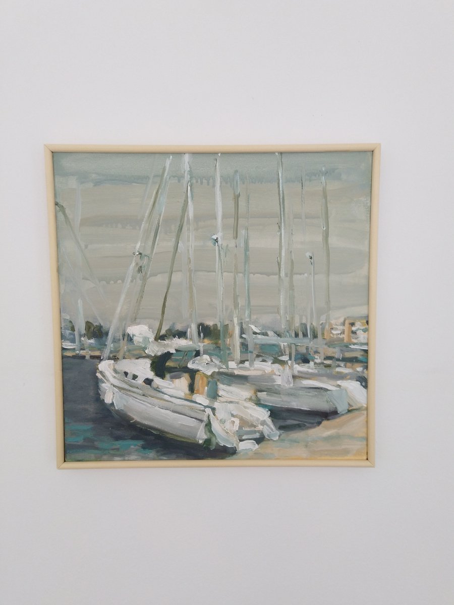 Boats In Port 2 By Sebastian Beianu, 16 X 16, Artwork For Sale On Artfinder