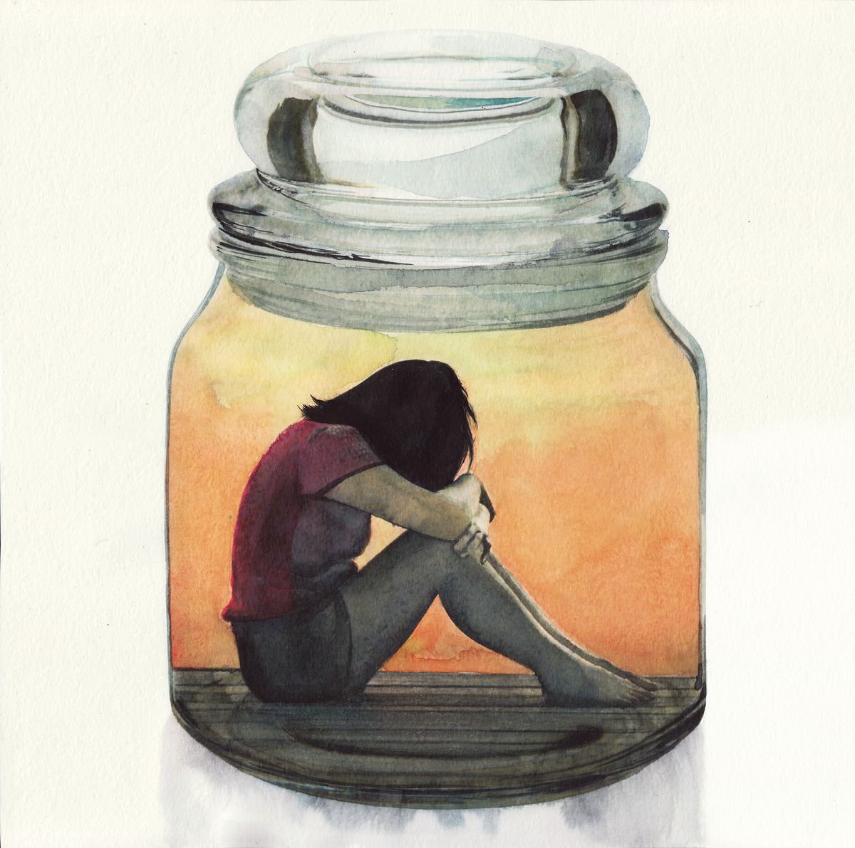 An Girl on the beach in a Jar IV by REME Jr.
