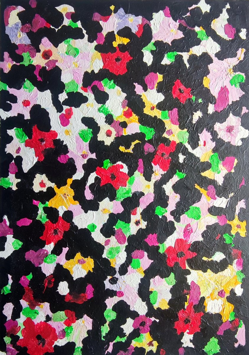 Impressionistic Botanical Painting By Chrissy Guest, 22 X 30, In Search Of Poppies, Original Artwork