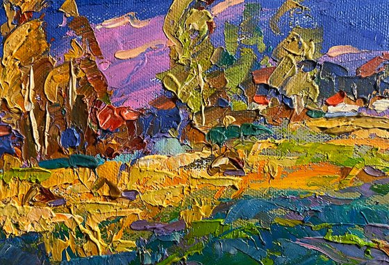 Blue sky over the fields