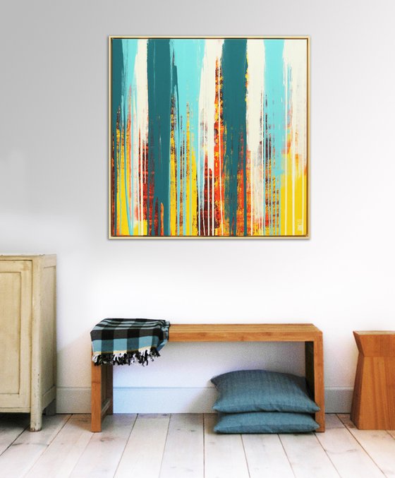 Tip Top Drips - Incl. Wooden Frame - 95 x 95 cm - Ronald Hunter 19J