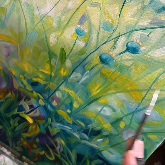Consciousness- Peaceful meadow painting