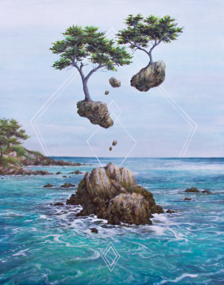 Surrealistic Acrylic Painting , Monterey By Kristi Rauckis, 24 X 30, Artwork For Sale On Artfinder