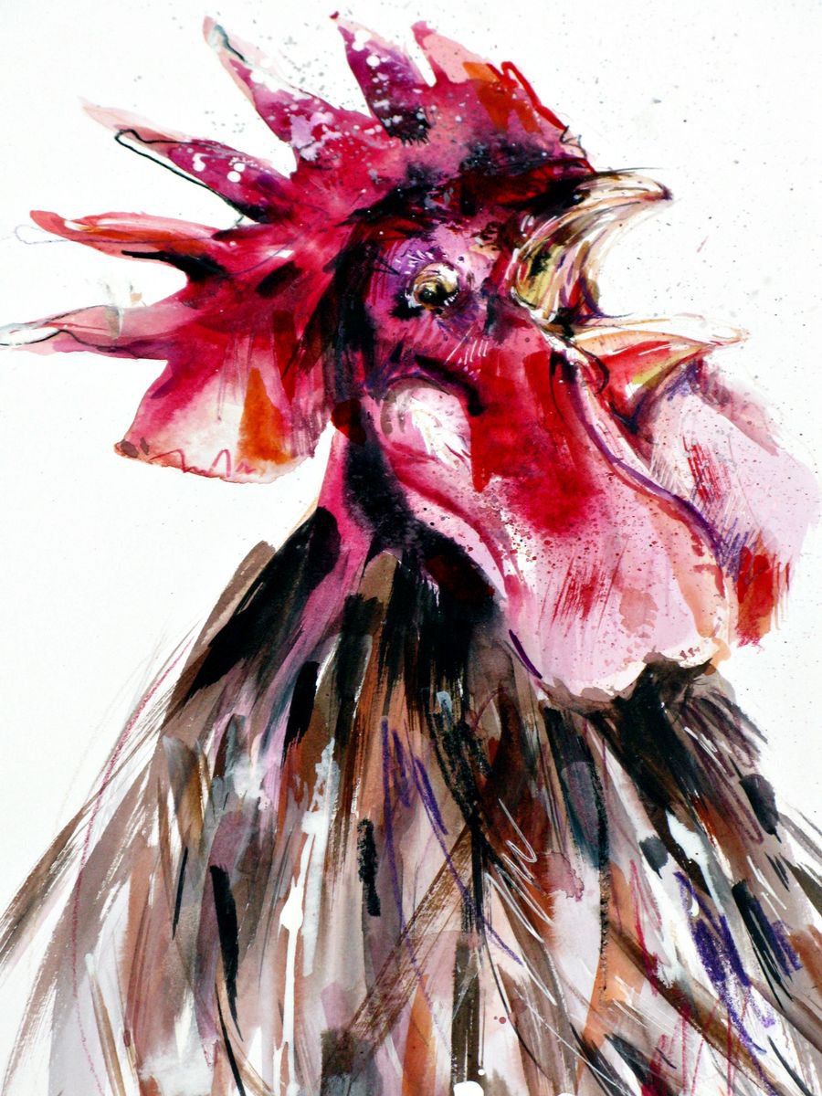 cock 30 x 40 cm by Anna Maria
