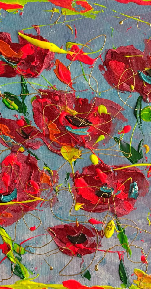 Abstract Red flowers by Oksana Fedorova