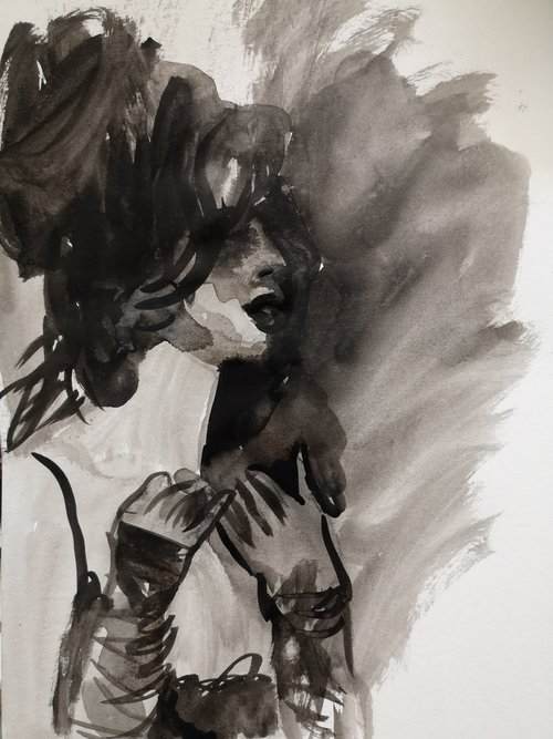 Amy Winehouse sketch portrait by Irina Seller