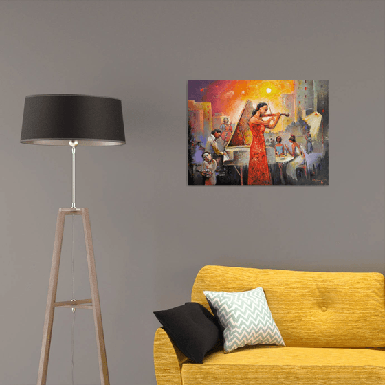 Moon sonata (80x60cm, oil/canvas, ready to hang)