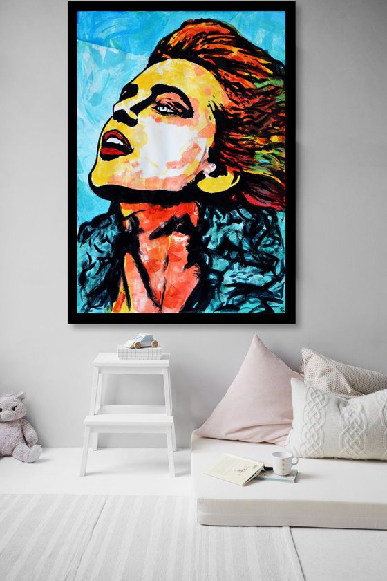 Sunrise Wind - Large Emotional Original Modern Art Painting Portrait