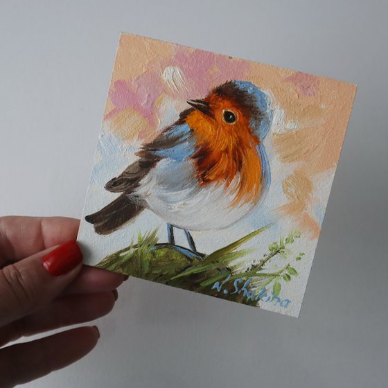 Set of 2 Robin Bird Miniatures