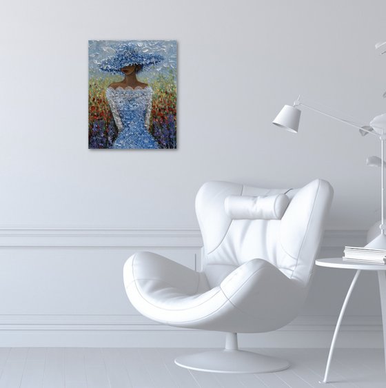 Whispers in Blue Impasto