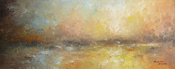 Evening Shore  (Large, Panoramic, 100x40cm)