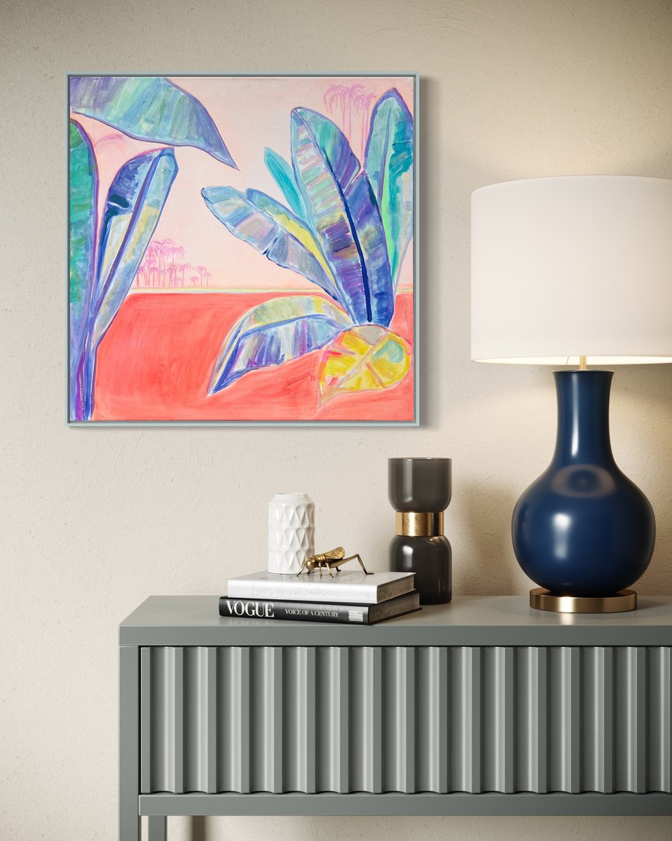 Organic Landscape Acrylic Painting By Kathryn Sillince, 30 X 30", 