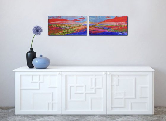 "Abstract Landscape" Original painting Oil on canvas Home decor