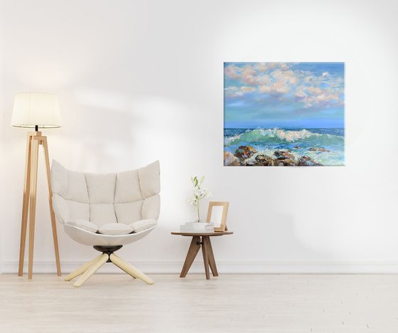 Sea oil painting, Seascape canvas art