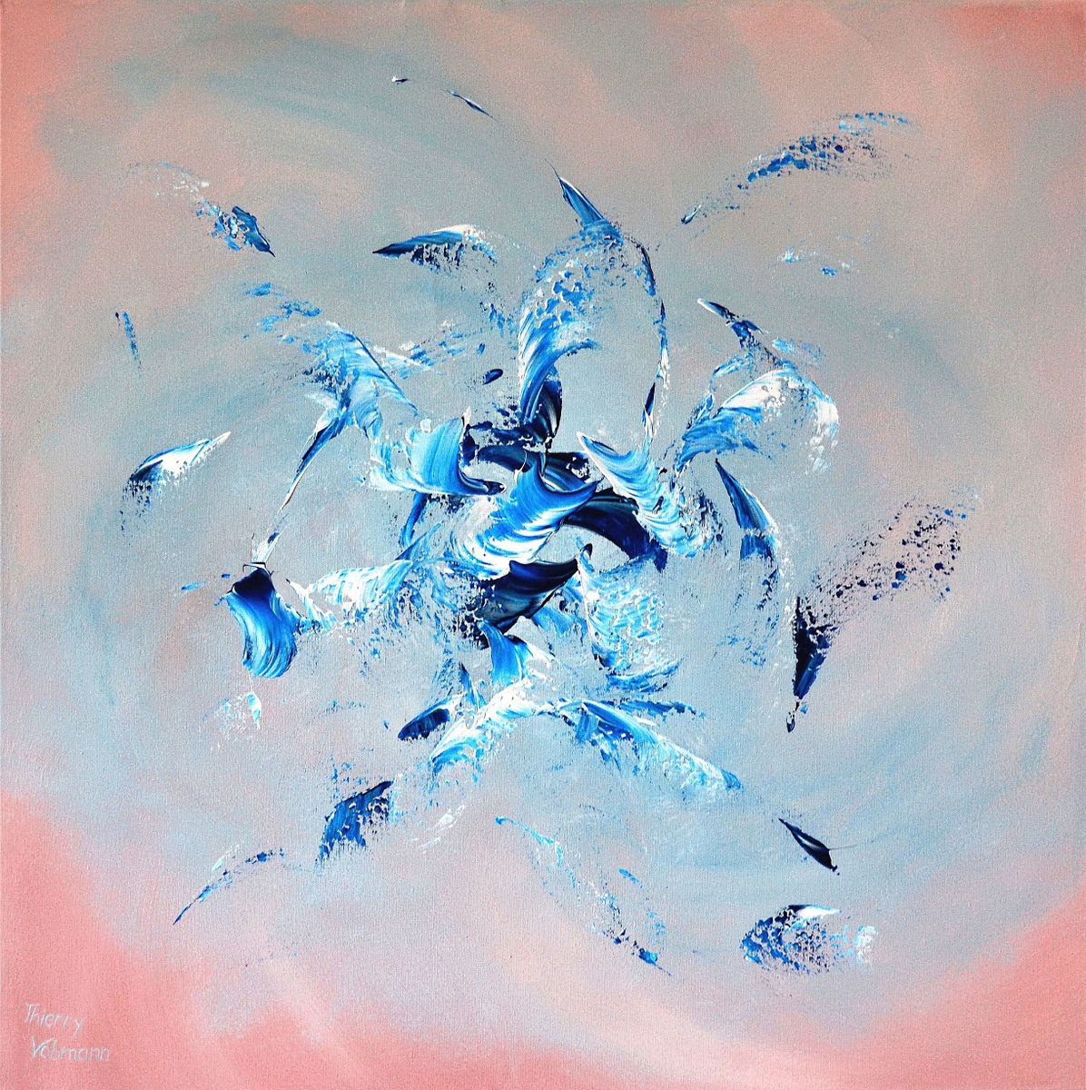 Abstract Acrylic Painting By Thierry Vobmann. Abstract ., 31 X 31", Meditation, Original Artwork
