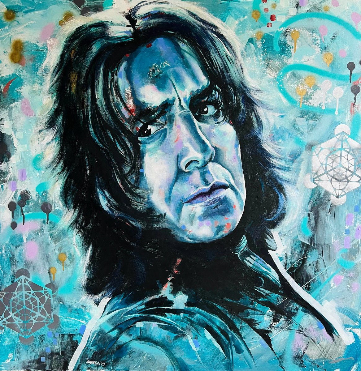 Iconic - Snape - Alan Rickman By Kirsten Todd, 35 X 35, Artwork For Sale On Artfinder
