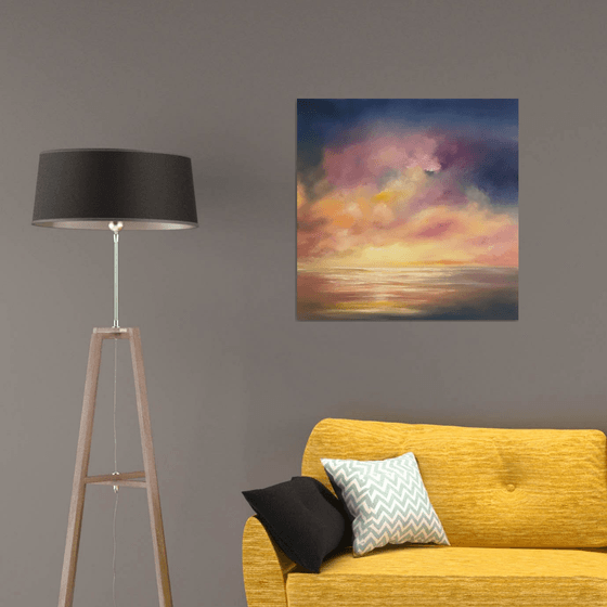 When the Night Falls; large square deep canvas