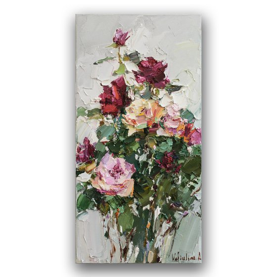 Roses  impasto painting - Original oil painting