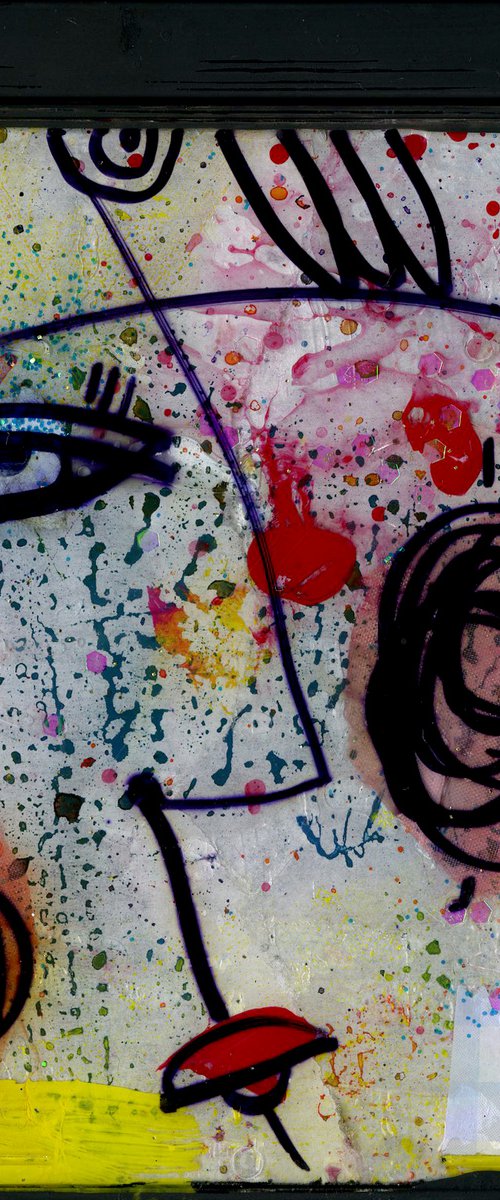 Mixed Media Funky Face 10 by Kathy Morton Stanion