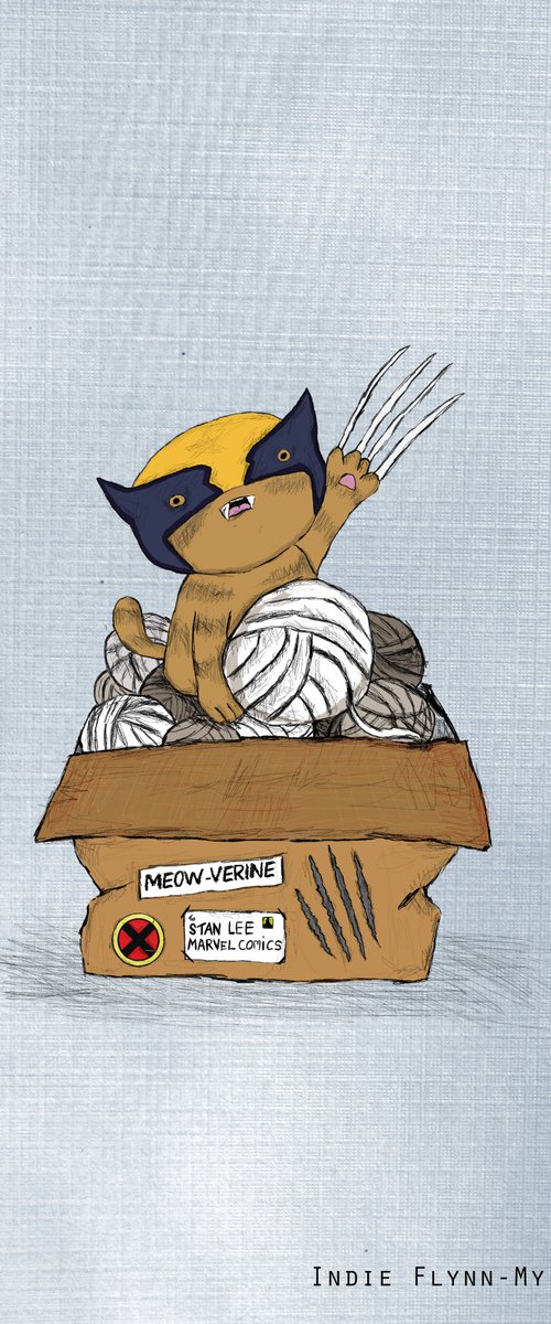 Meow- varine x-men cat by Indie Flynn-Mylchreest of MeriLine Art