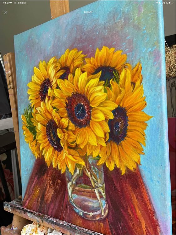 Golden August Sunflowers