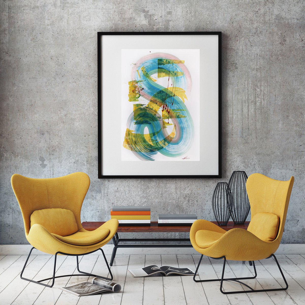 Abstract Acrylic Painting By Anatoliy Menkiv, 24 X 33, #39 Metaphysics Series, Original Artwork