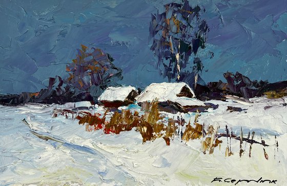 Winter Snow-Covered Village