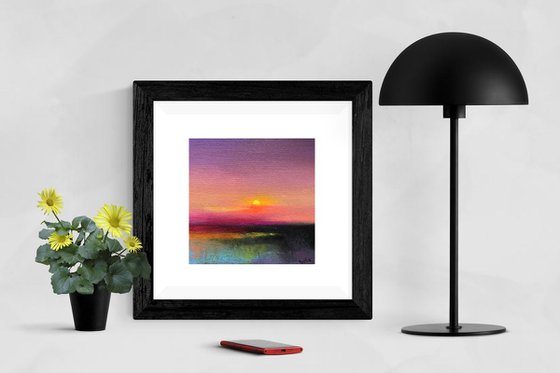 Purple Sky! Sunset Painting! Small Painting!!  Ready to hang