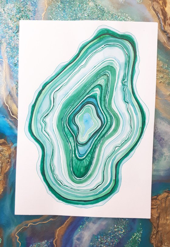 "Agate slises" set of 3 Paintings