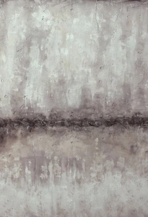 abstract white dents, 52x32 in by Vishalandra Dakur