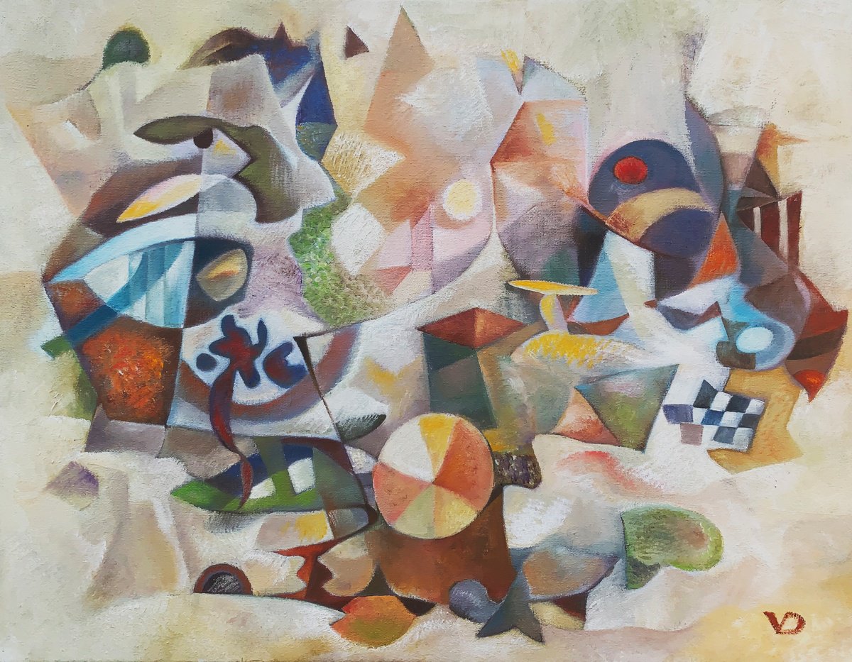 Geometric Oil Painting , Solution By Dina Volkova, 20 X 16, Artwork For Sale On Artfinder