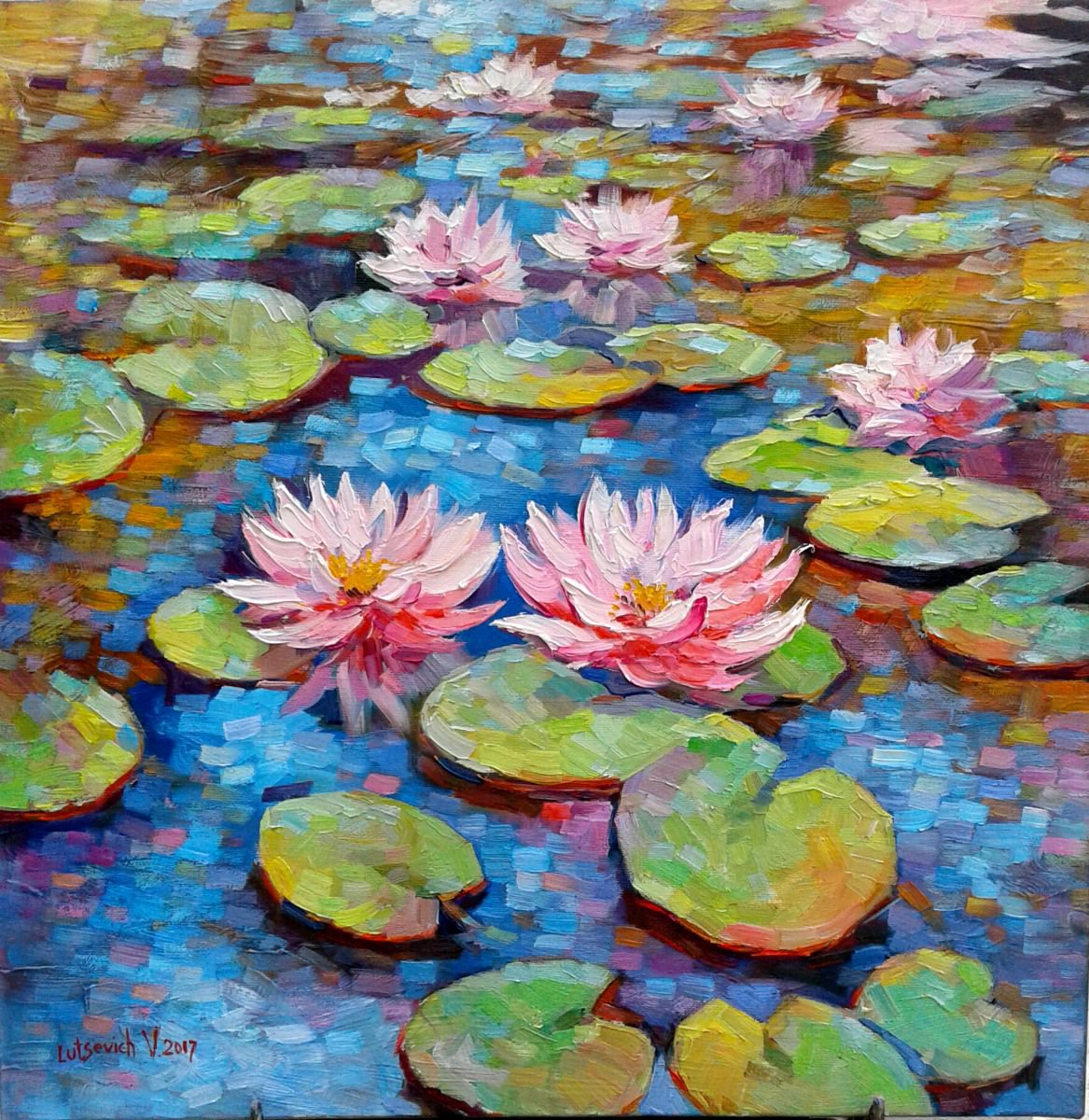 water lily Oil painting by Vladimir Lutsevich | Artfinder