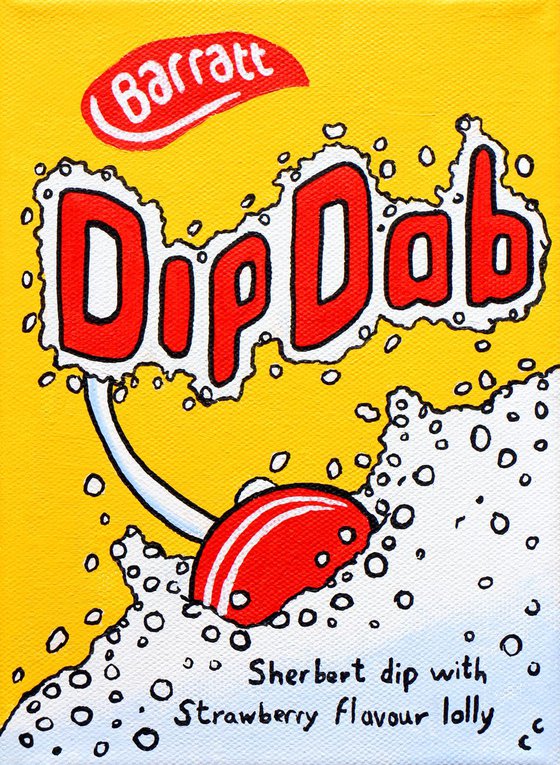 'Dip Dab' Retro Sweets Pop Art Painting On Miniature Canvas