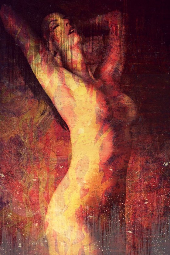 FLAMES OF PASSION | 2017 | DIGITAL PAINTING ON LUCID CANVAS | HIGH QUALITY | LIMITED EDITION OF 10 | SIMONE MORANA CYLA | 80 X 120 CM