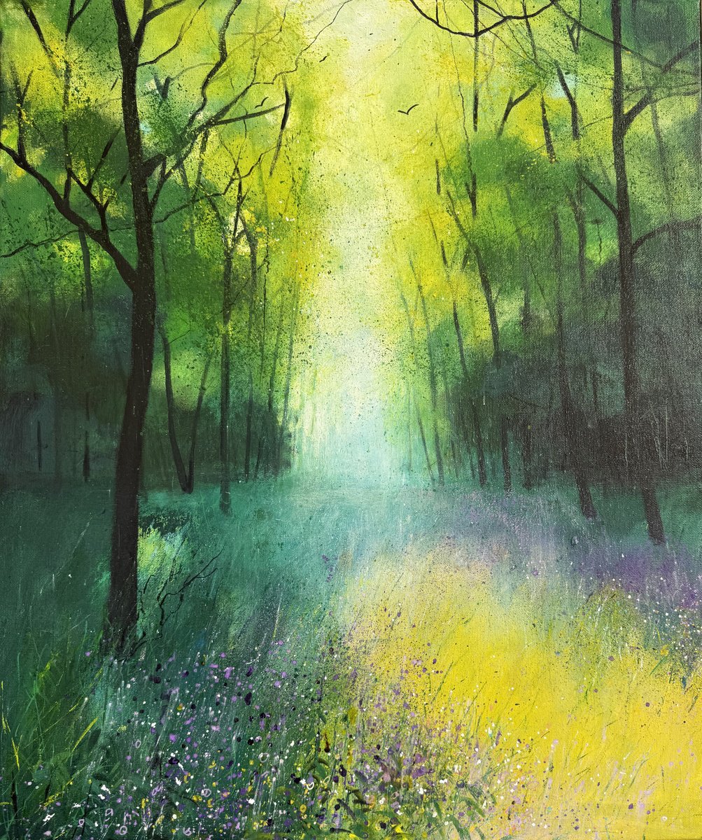 Impressionistic Painting , Woodland Violets & Milkmaids By Teresa Tanner, 20 X 24, Artwork For Sale On Artfinder
