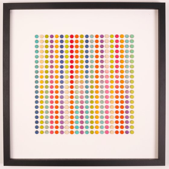 Ombre painted dot stripe painting