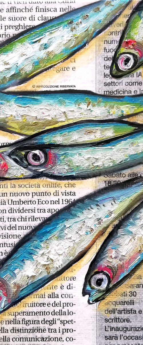 "Fishes  on Newspaper" by Katia Ricci