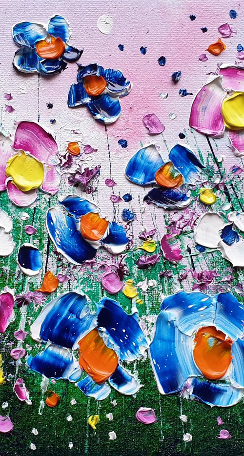 "Azure Meadow Flowers in Love" by Phil Broad