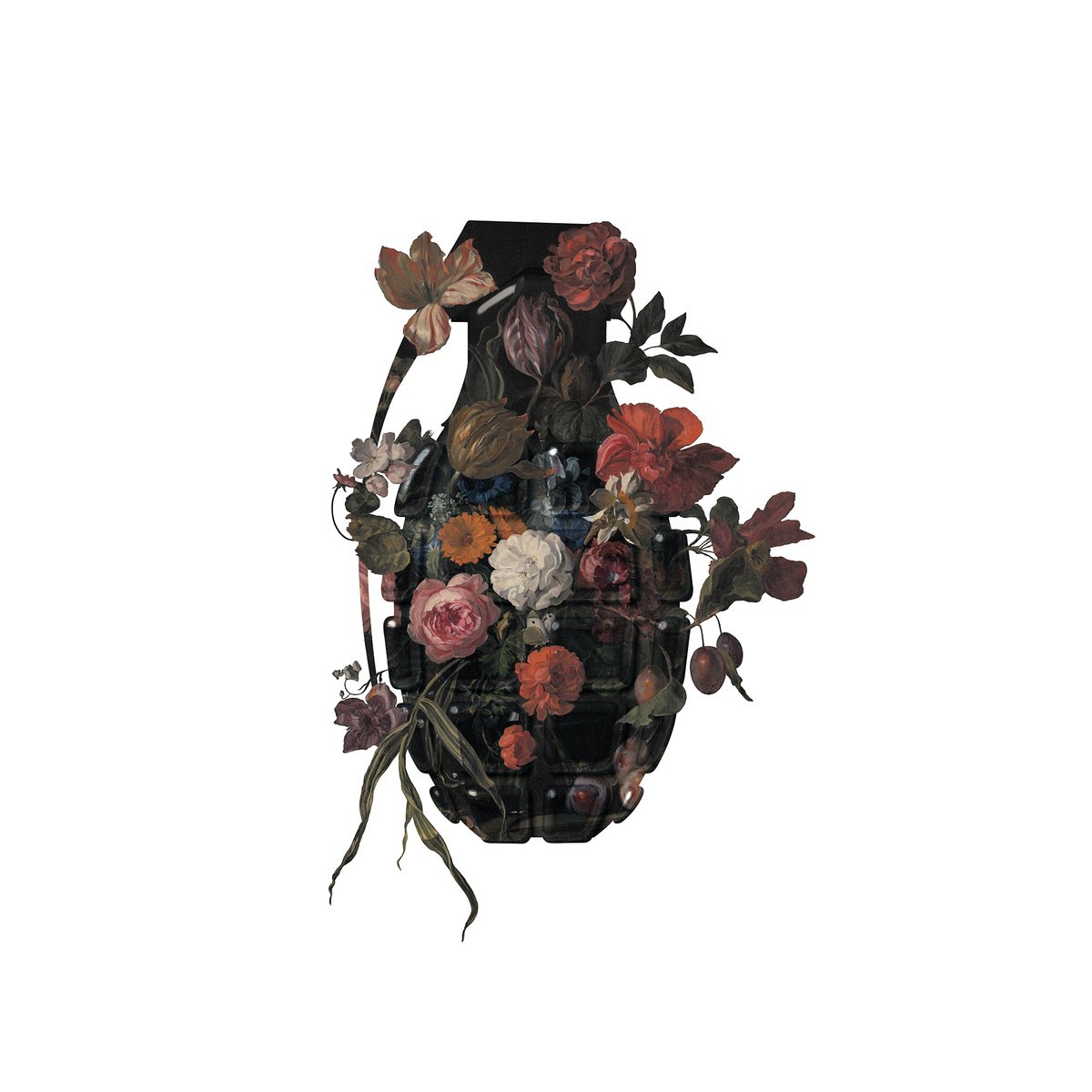 Urban And Pop Botanical Print By Magnus Gjoen, 31 X 31", Heart Of Shadow, Light Is Born, Original Artwork