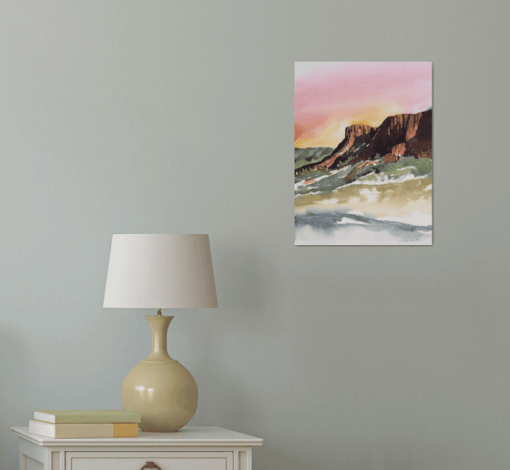 Desert Cliffs - Original Watercolor Painting