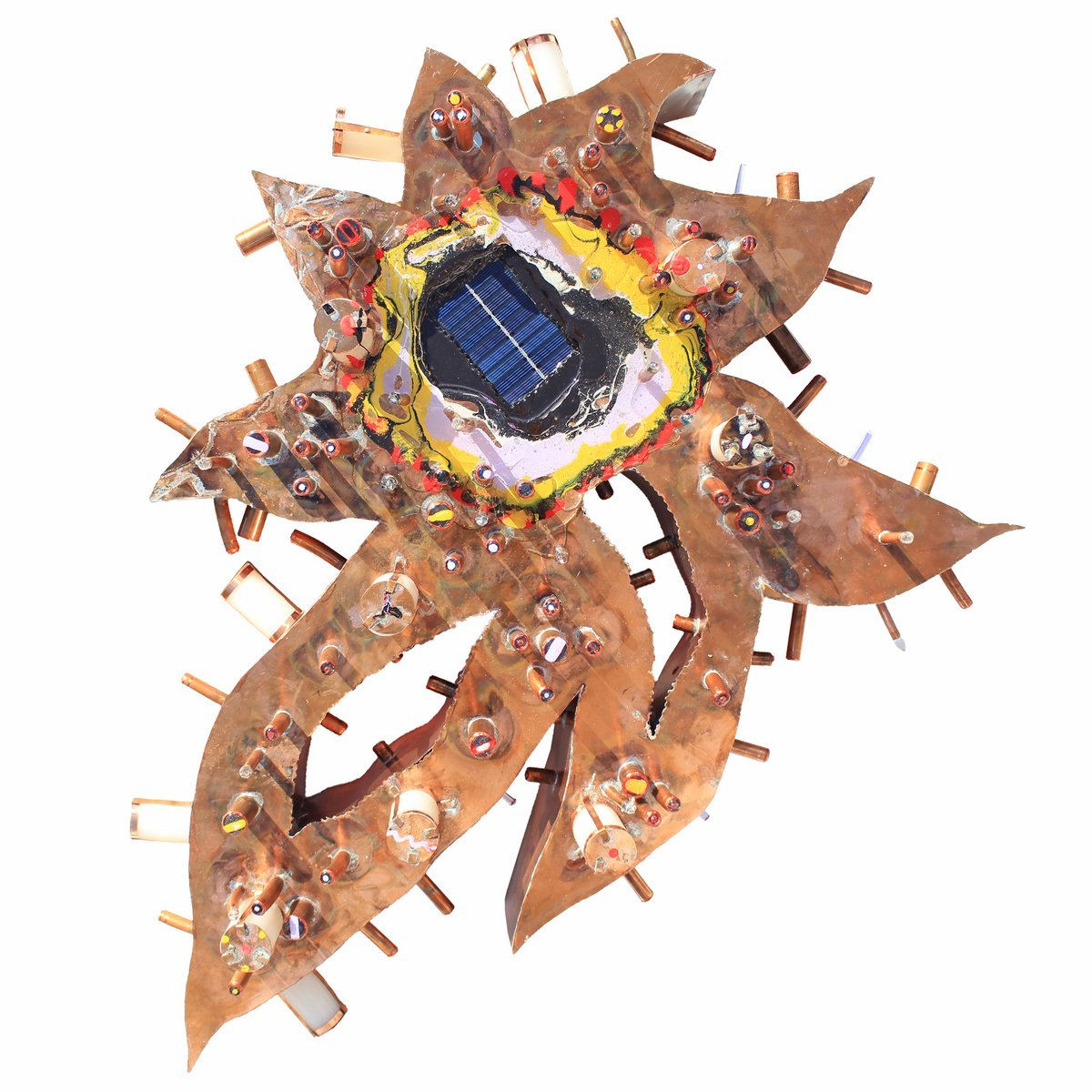 Abstract Sculpture By Tanbelia, 21 X 28", Thorny Thistle, Original Artwork