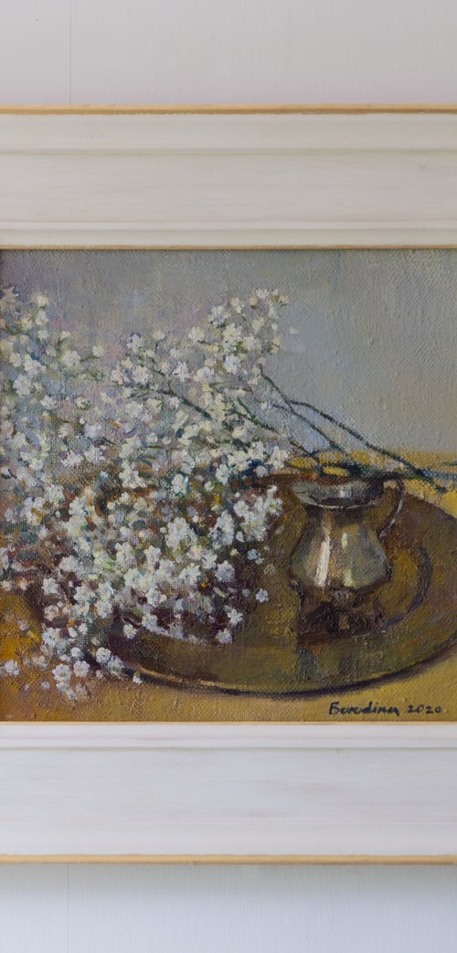 Milk Jug - Original Still Life Painting by Anastasia Borodina