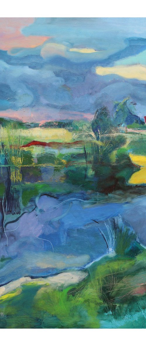 Landscape with a Yellow Boat by Artem Andreichuk