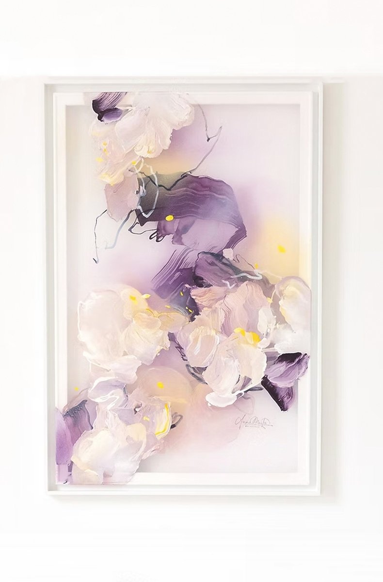 Abstract Acrylic Painting By Anna Maiko, 23 X 34, Petal Waltz, Original Artwork