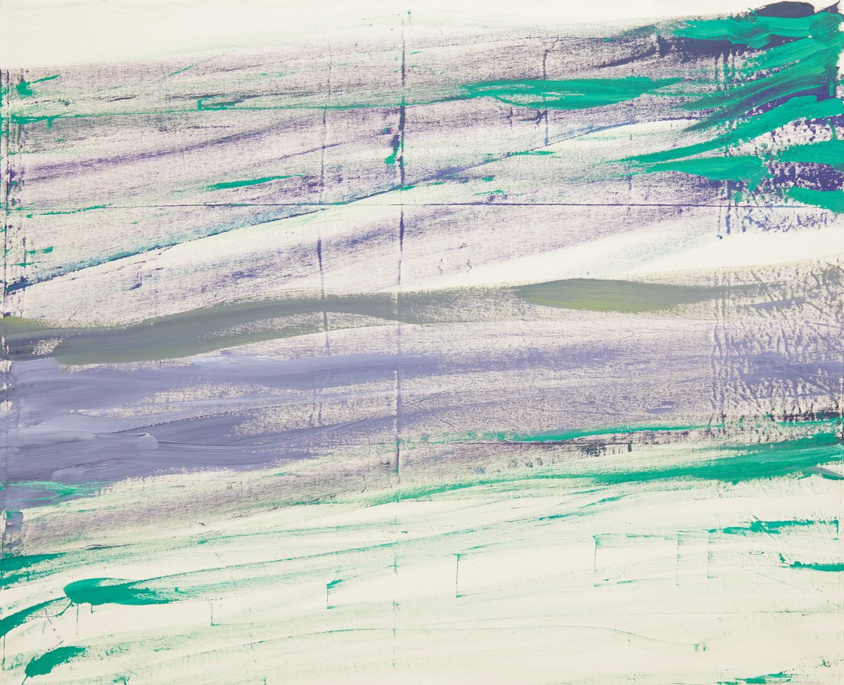 Geometric Abstract Acrylic Painting By Simon Findlay, 59 X 47", Marking The Shadows Of Trains/, Original Artwork