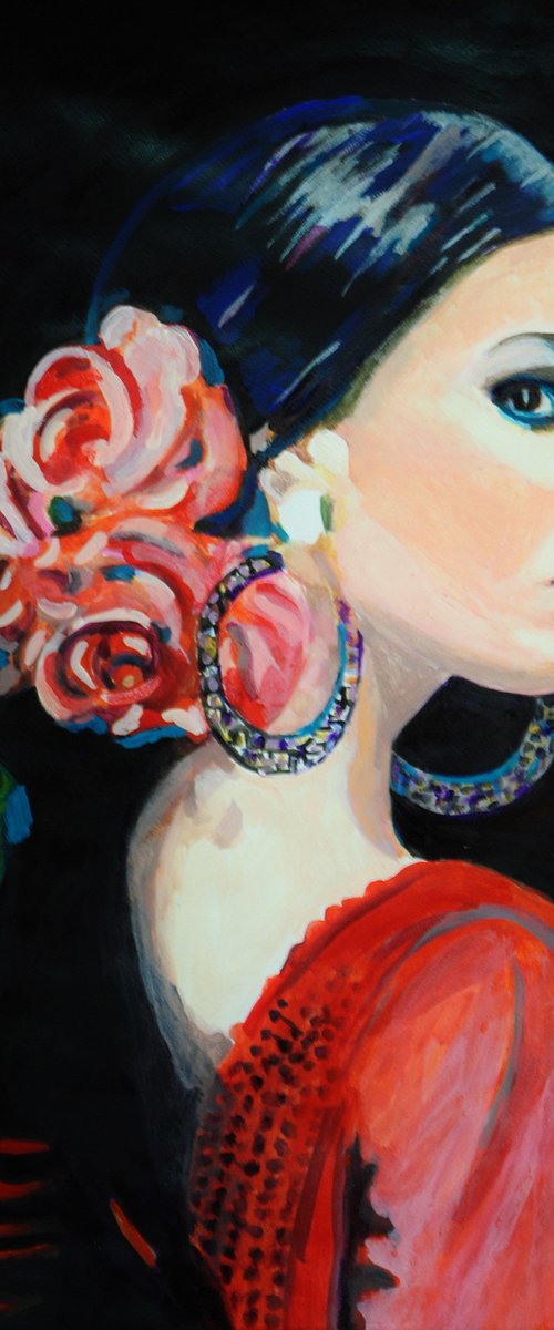 Flamenco dancer / 72 x 51 cm by Alexandra Djokic