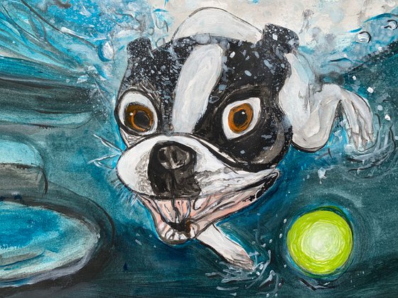 Underwater Animals Painting for Home Decor, Humour Art Decor, Artfinder Gift Ideas