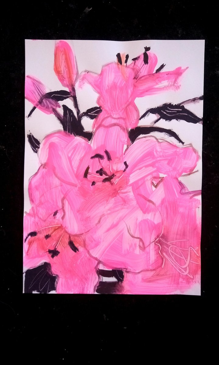 #84/24 Pink lilies by Valerie Lazareva